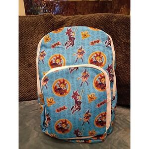 Yu-Gi-Oh! All Over Print Canvas Backpack 12" X 18" Front Zipper Pocket 🔵🟡NEW